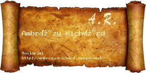 Ambrózy Richárd névjegykártya