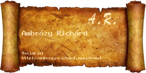 Ambrózy Richárd névjegykártya