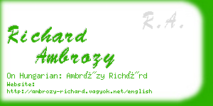 richard ambrozy business card